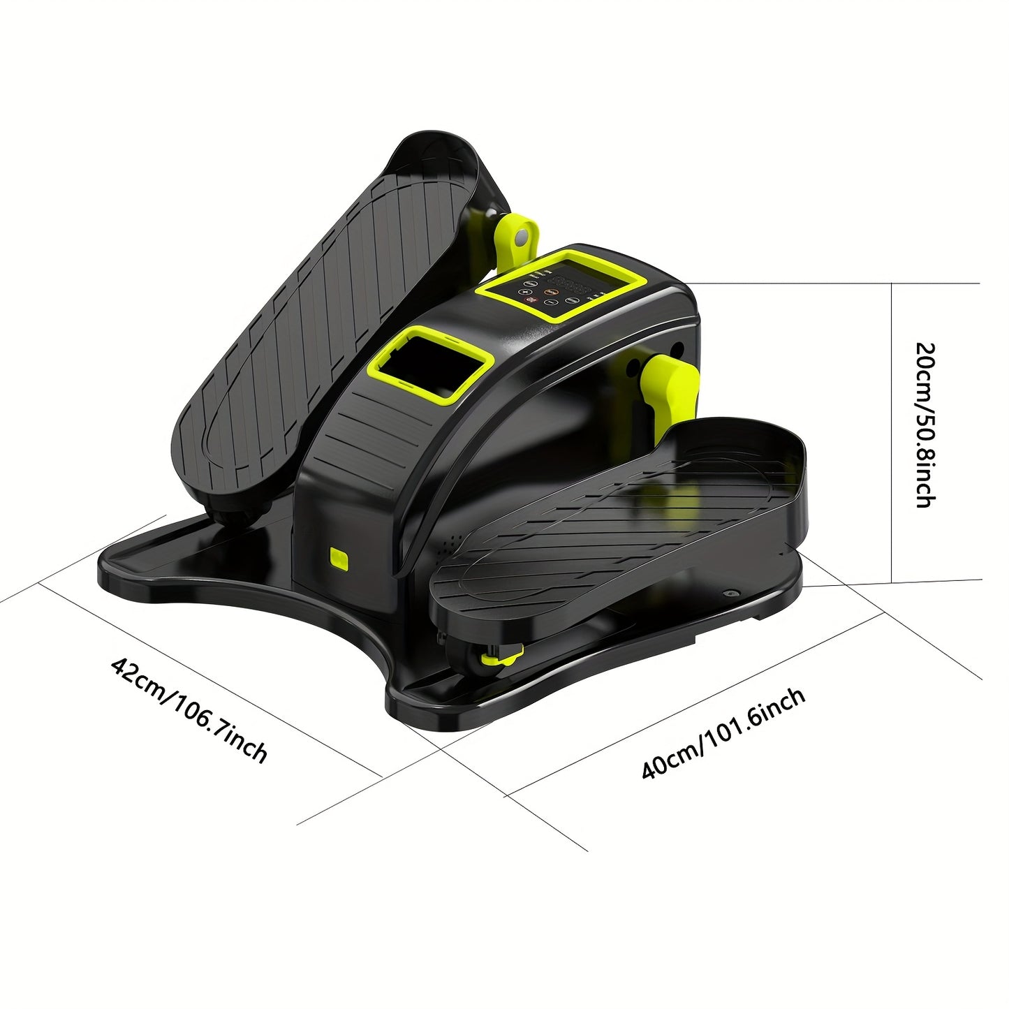 Under-Desk Elliptical Trainer – Electric Pedal Exerciser – 12 Speeds – For Seniors – With Resistance Bands – Black