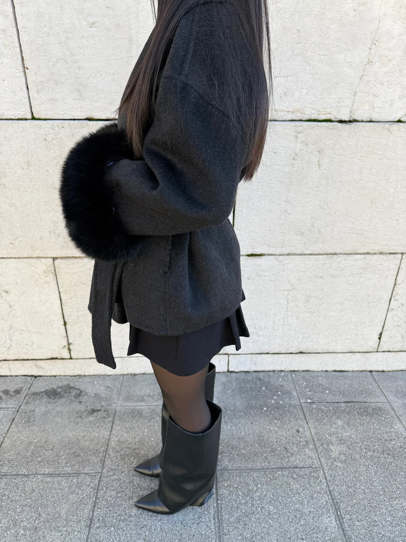 Women Soft Wool Coat – Elegant Wrap Coat – Loose Fit With Belt Winter