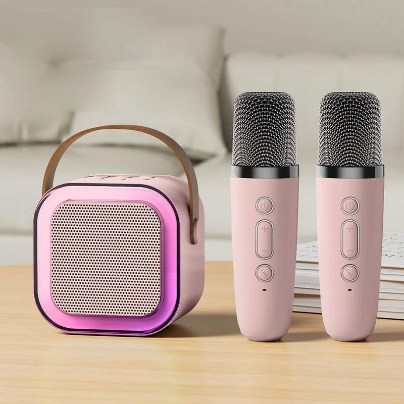 SingStar – Mini Karaoke Machine – With Wireless Microphones – Kids 3–12 Years – Portable – White/Blue/Pink