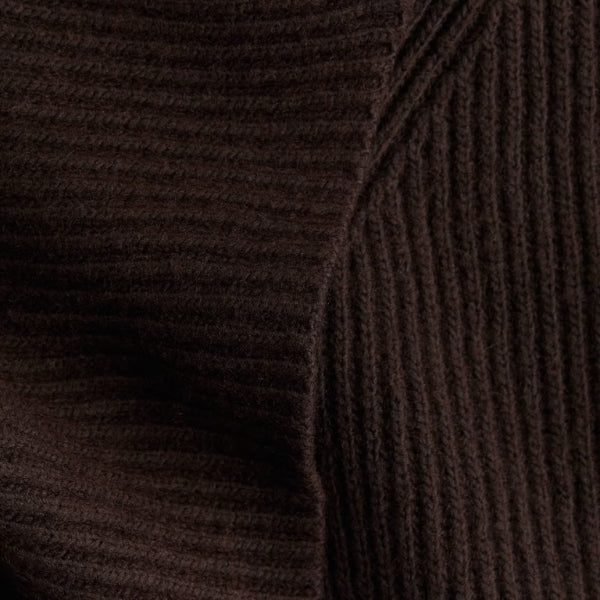 Scarf Neck Ribbed Sweater Women – Relaxed Fit Knit – Long Sleeve With Draped Collar
