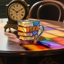 Handmade 3D Reading Mug – Glass – Unique Bookshelf Design – Dishwasher Safe