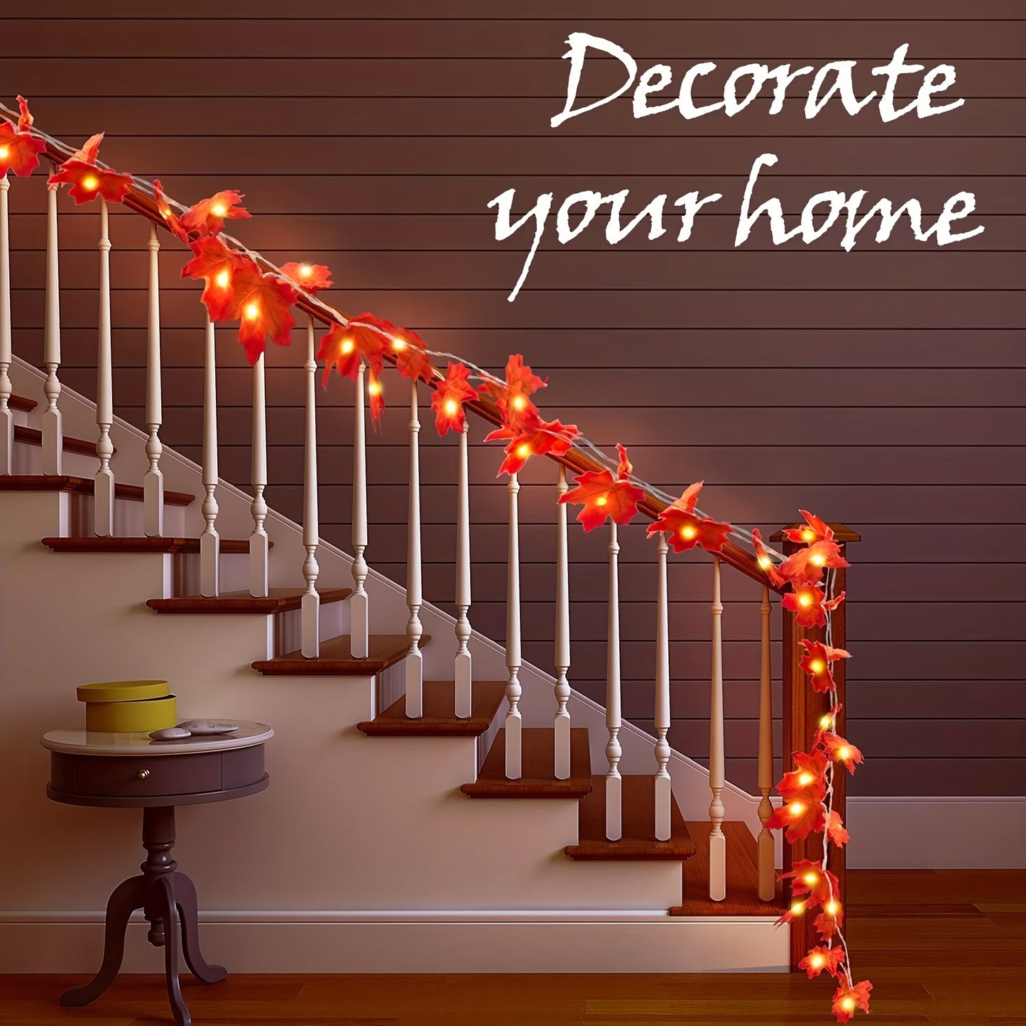 LED Maple Leaf Fairy Lights – Autumn Decoration – Battery Powered – Indoor Seasonal String Lights
