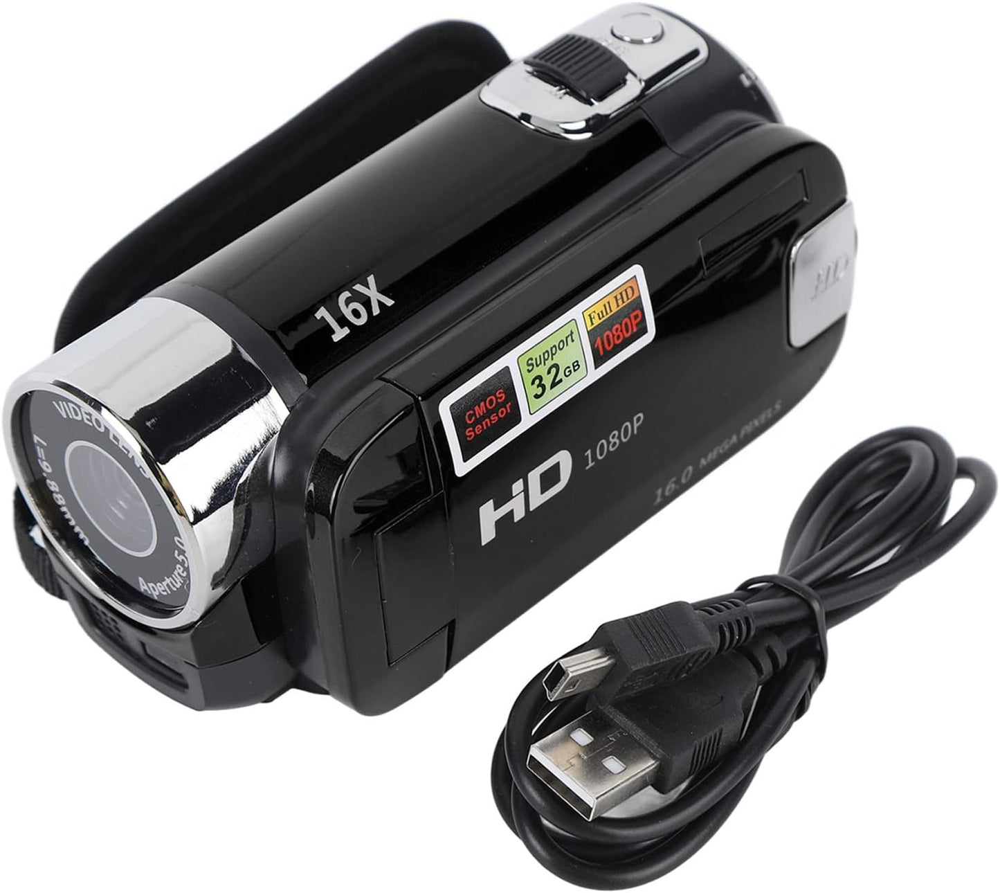 Retro Camcorder - Electronics, Vintage Style, Handheld, 1080p, Black, Metal Finish, Unisex