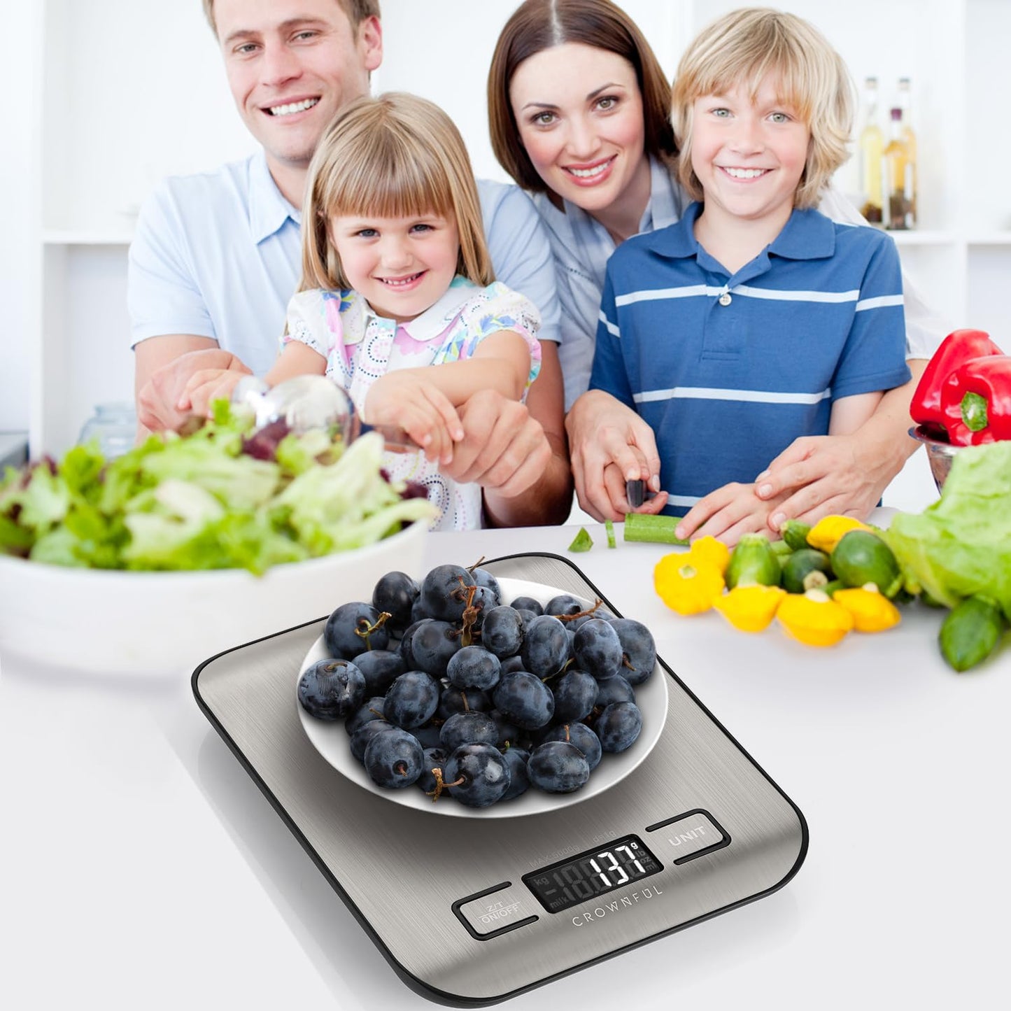 Digital Kitchen Scale – 5kg Capacity, 0.1g Precision, Tare Function, Silver Finish