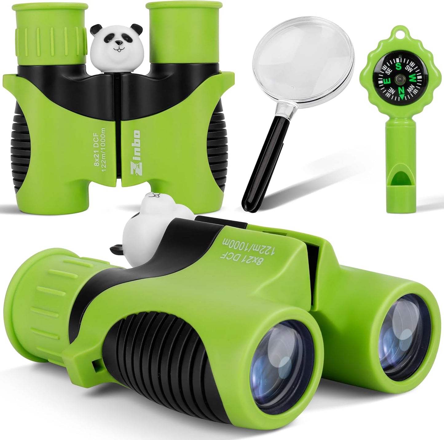 Binoculars For Kids – 8x21 High-Resolution Optics – With Magnifying Glass & Whistle Compass – Outdoor Exploration Set – Ages 3–12