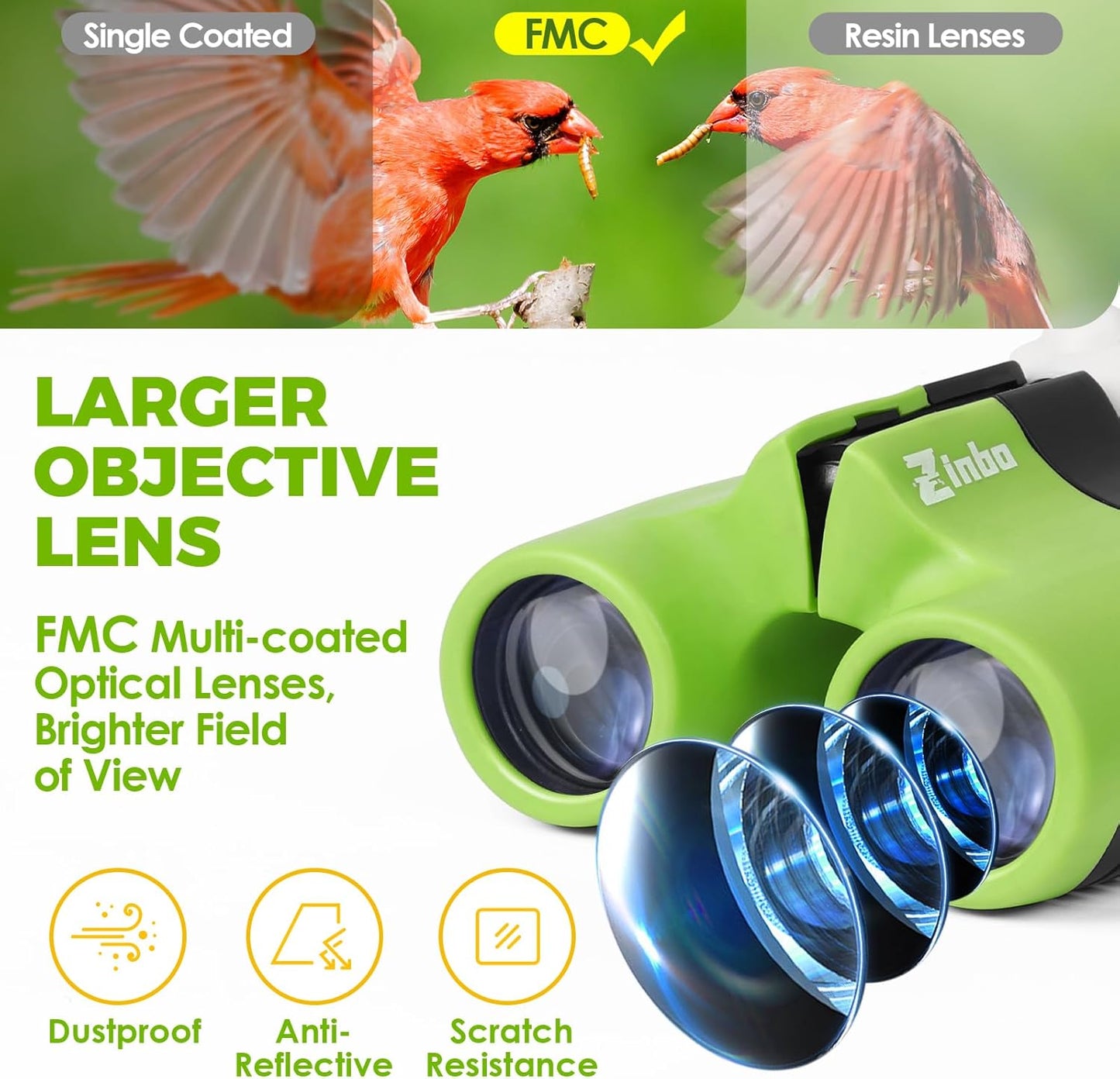 Binoculars For Kids – 8x21 High-Resolution Optics – With Magnifying Glass & Whistle Compass – Outdoor Exploration Set – Ages 3–12
