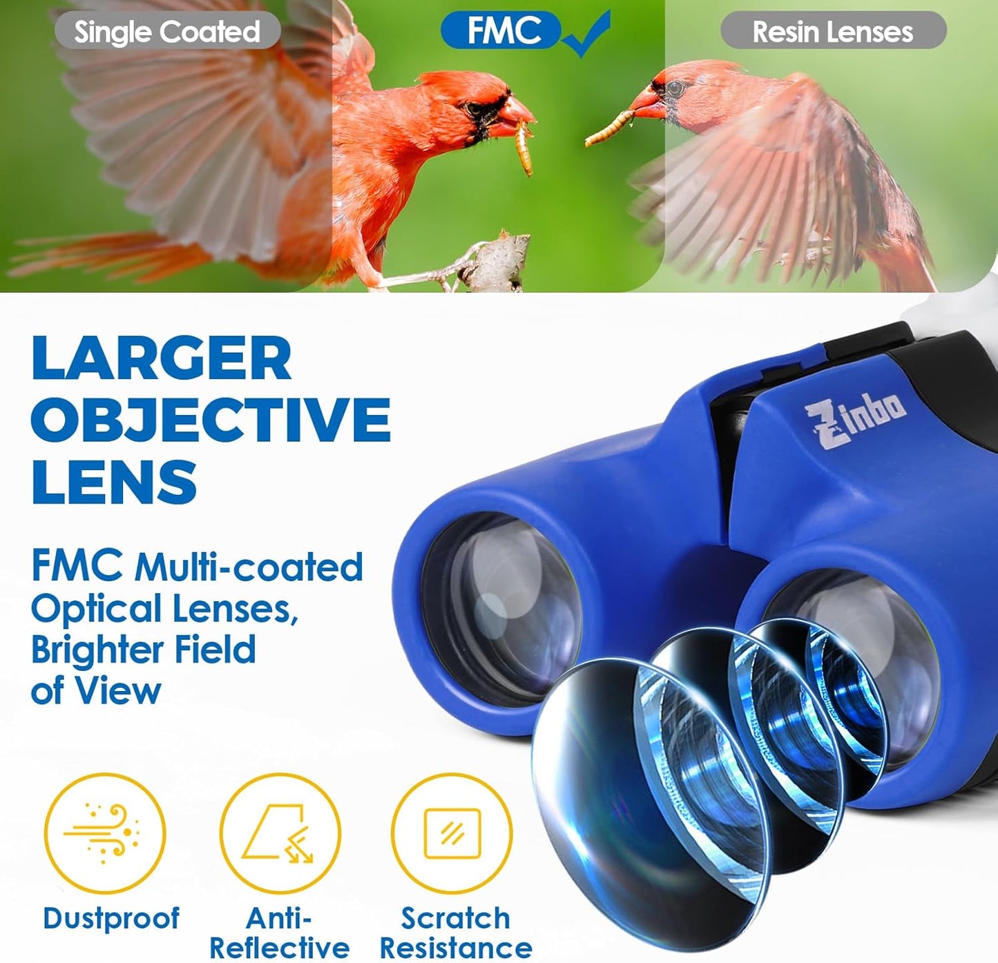 Binoculars For Kids – 8x21 High-Resolution Optics – With Magnifying Glass & Whistle Compass – Outdoor Exploration Set – Ages 3–12