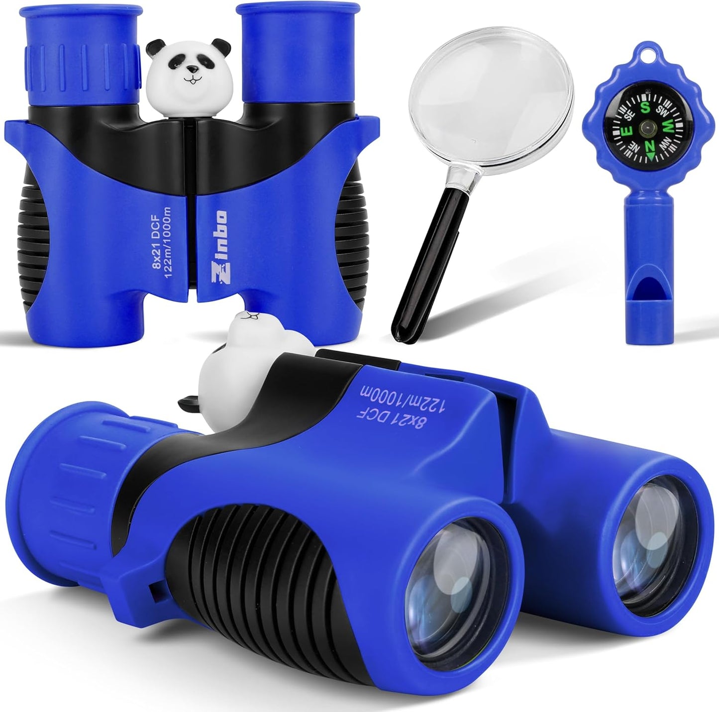 Binoculars For Kids – 8x21 High-Resolution Optics – With Magnifying Glass & Whistle Compass – Outdoor Exploration Set – Ages 3–12