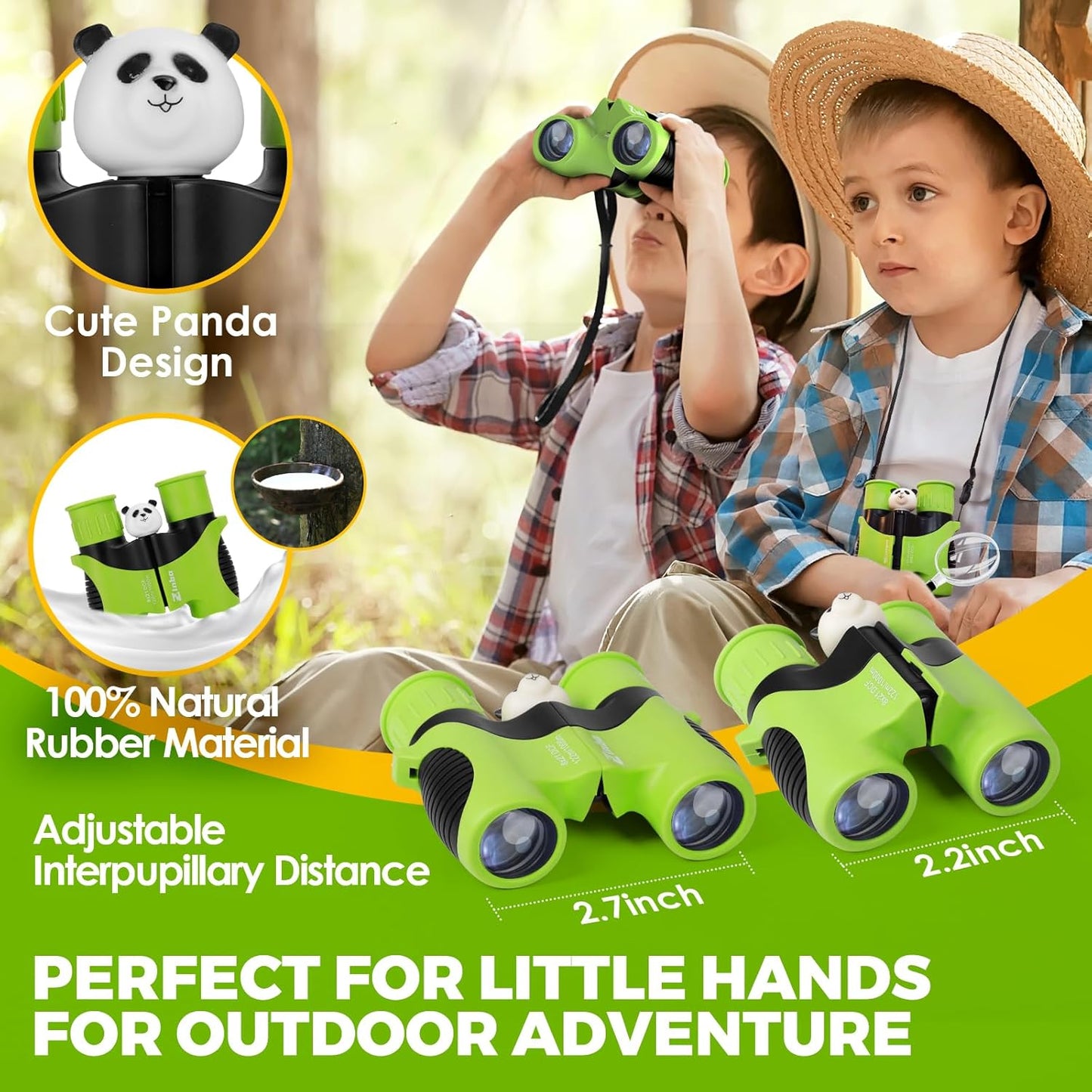 Binoculars For Kids – 8x21 High-Resolution Optics – With Magnifying Glass & Whistle Compass – Outdoor Exploration Set – Ages 3–12