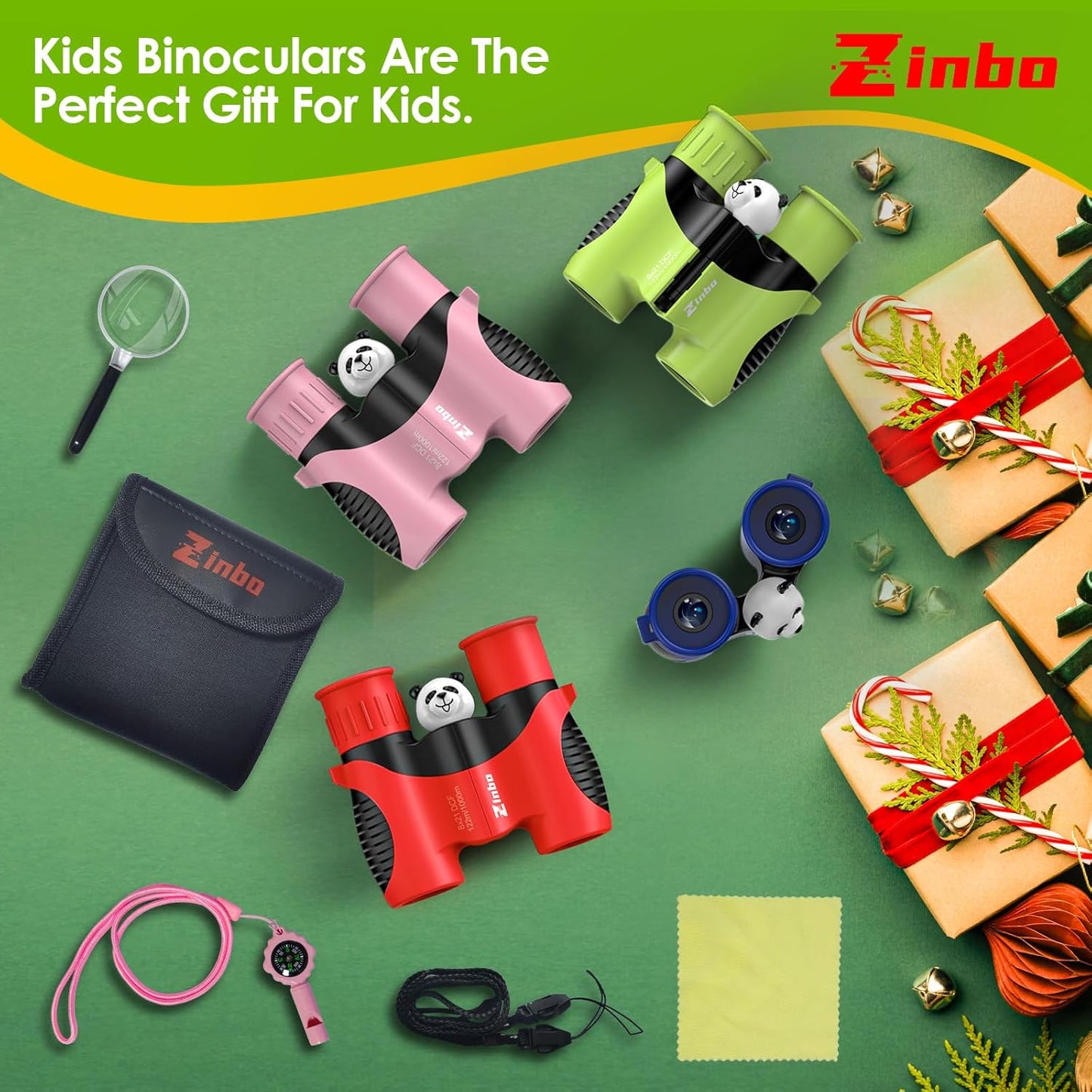 Binoculars For Kids – 8x21 High-Resolution Optics – With Magnifying Glass & Whistle Compass – Outdoor Exploration Set – Ages 3–12