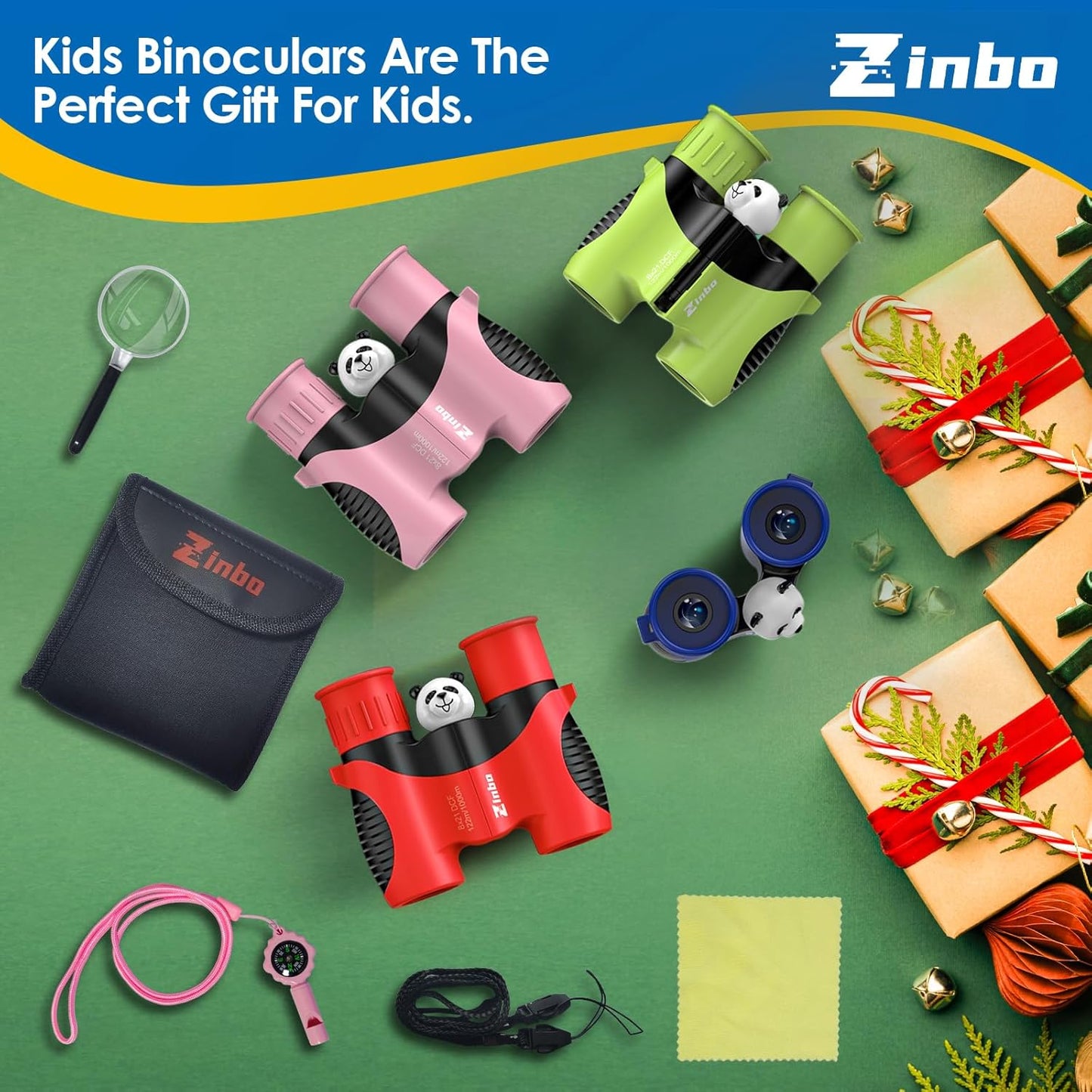 Binoculars For Kids – 8x21 High-Resolution Optics – With Magnifying Glass & Whistle Compass – Outdoor Exploration Set – Ages 3–12