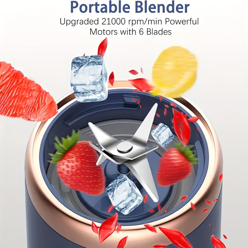 Portable Rechargeable Blender - Food-Safe PP Cup - 6 Blades - Compact Design