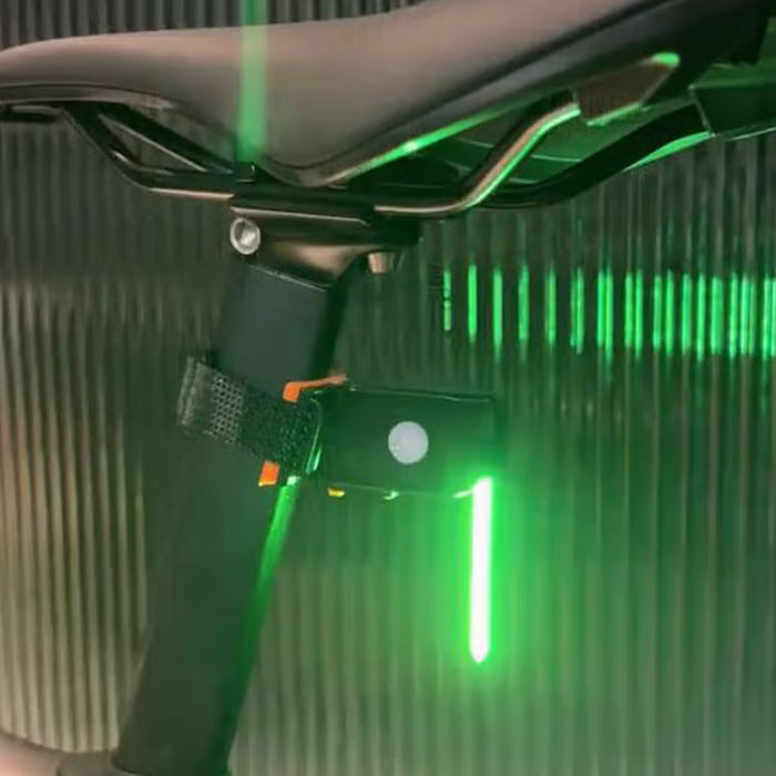 LED Bike Rear Light – 40 Lumens, USB Rechargeable, Green, Easy Mount