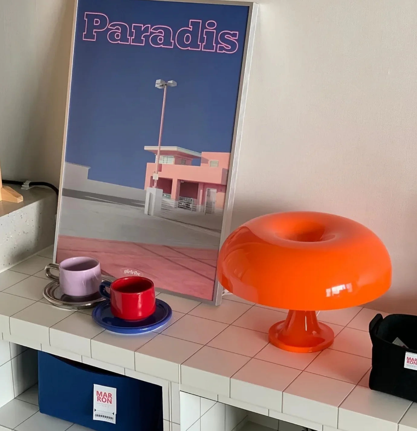 Bedside Mushroom Design Lamp - Lucente Retro - Warming Light