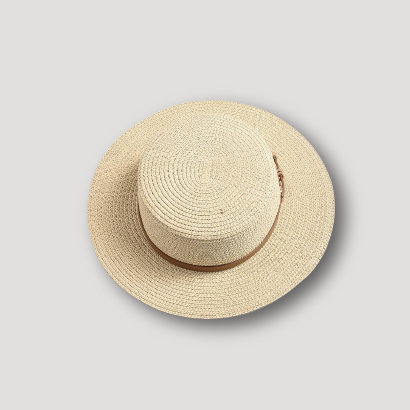 Letter 'R' with Rhinestones Brown Belt Straw Hats Australia