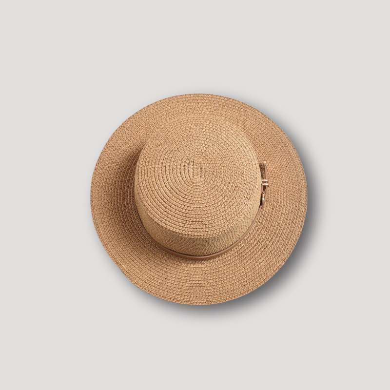 Letter 'R' with Rhinestones Brown Belt Straw Hats Australia