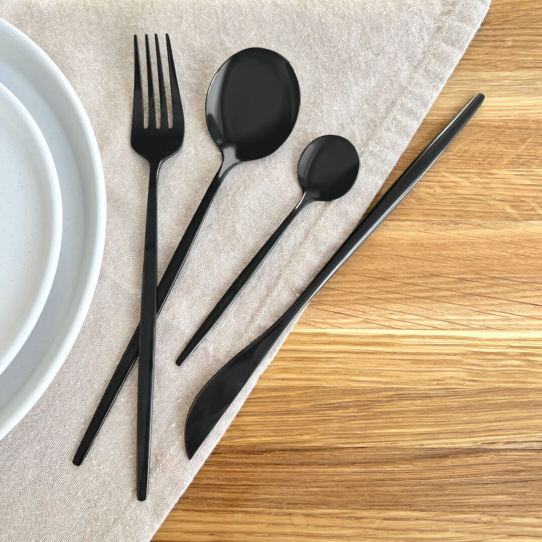 Black Modern Design Flatware Set - Care Material - Sacrificing Style