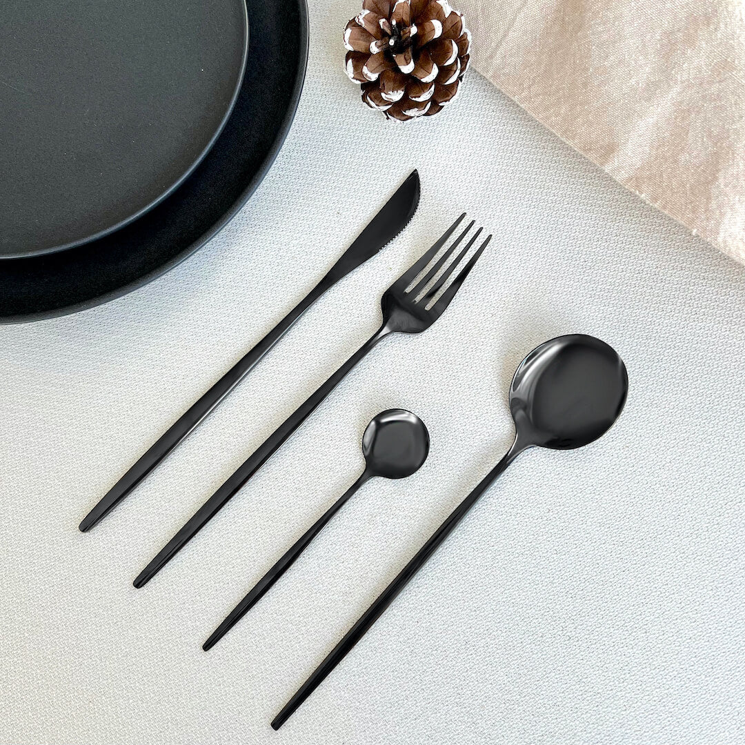 Black Modern Design Flatware Set - Care Material - Sacrificing Style