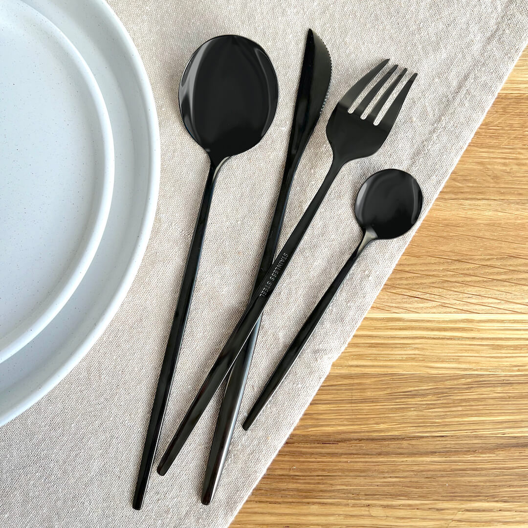 Black Modern Design Flatware Set - Care Material - Sacrificing Style