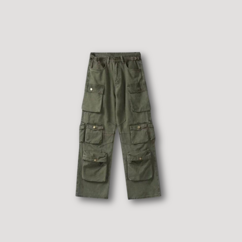 Casual Multi Pocket Straight Cargo Baggy Pants