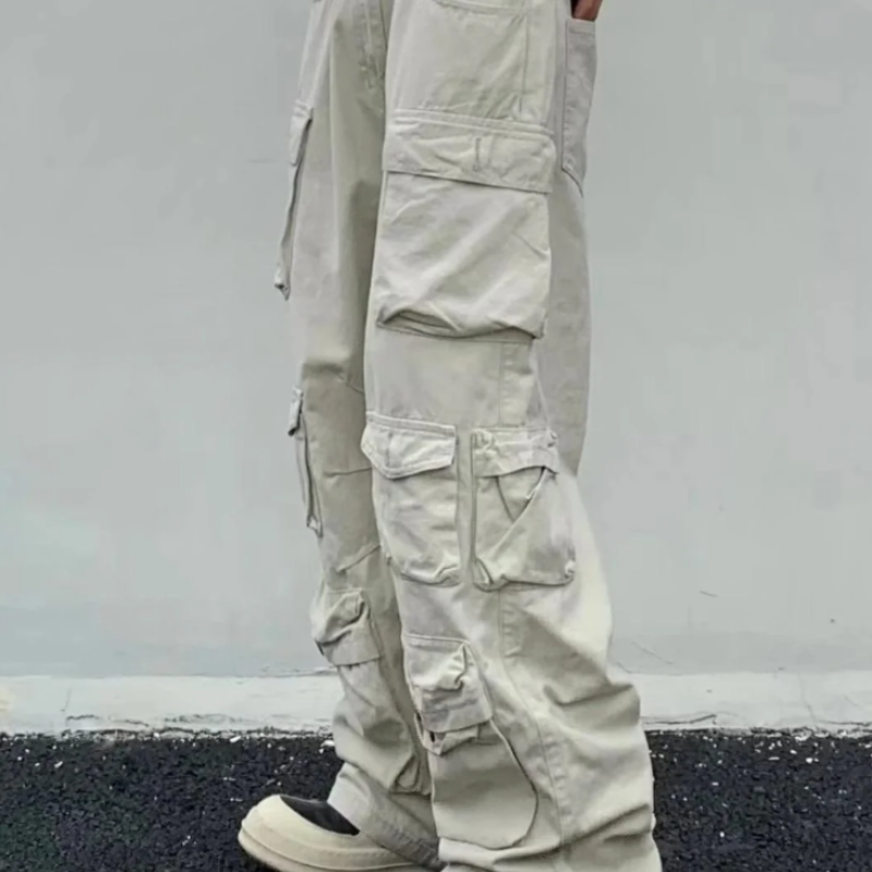 Casual Multi Pocket Straight Cargo Baggy Pants