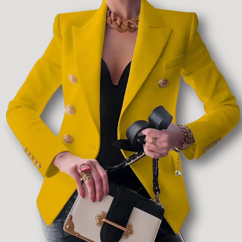 Gold Buttons Double-Breasted Blazer for Women