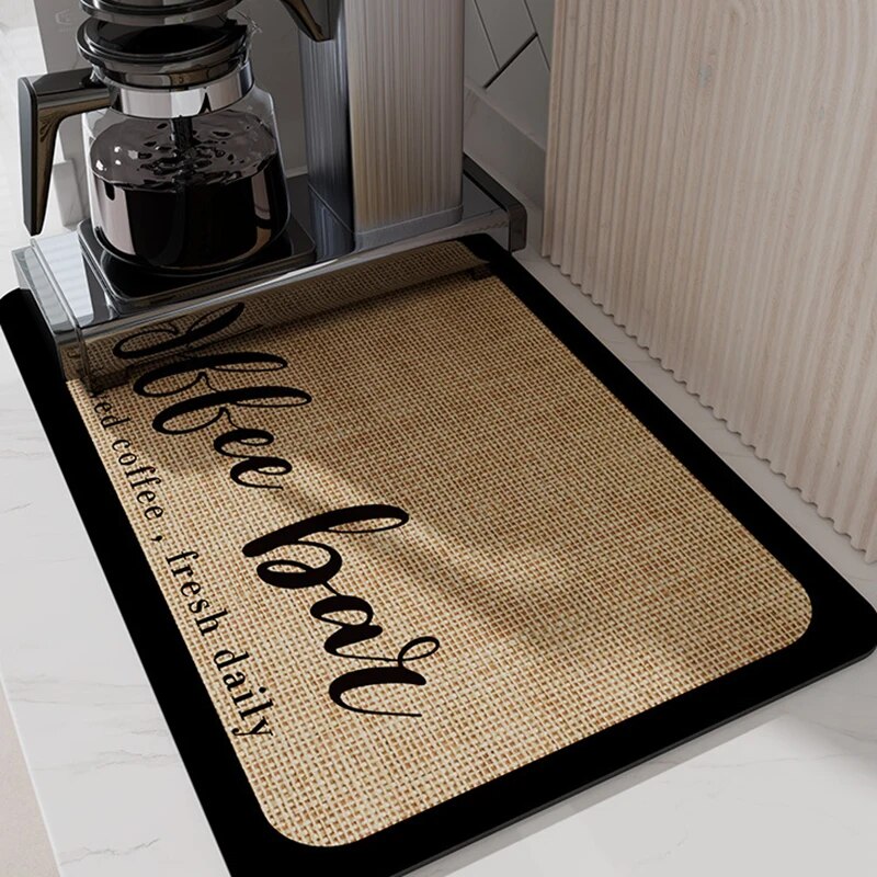 Premium Absorbent Draining Mat - Quick-Dry Microfiber, Non-Slip, Grey, Kitchen Essential