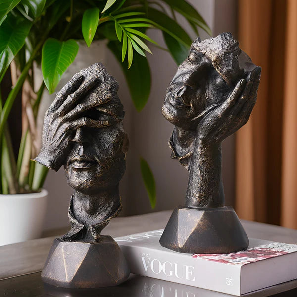 Face Image Art Abstract - Modern Sculpture - Premium Hard Material