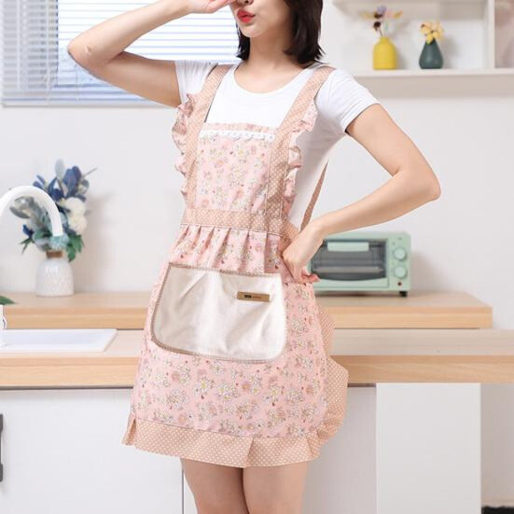 Floral Sweet Kitchen Apron - Waterproof - Vintage Design