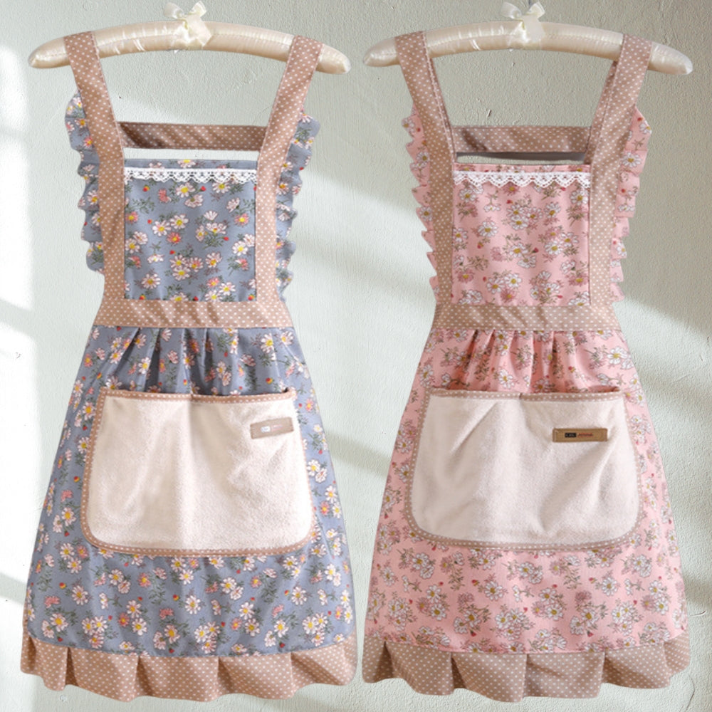 Floral Sweet Kitchen Apron - Waterproof - Vintage Design