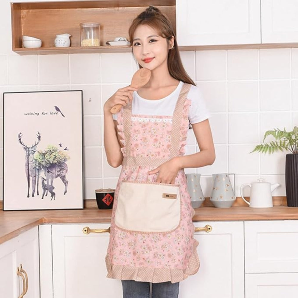 Floral Sweet Kitchen Apron - Waterproof - Vintage Design