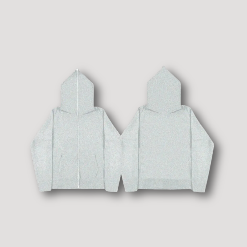 Vintage Plain Full Zip Hoodie