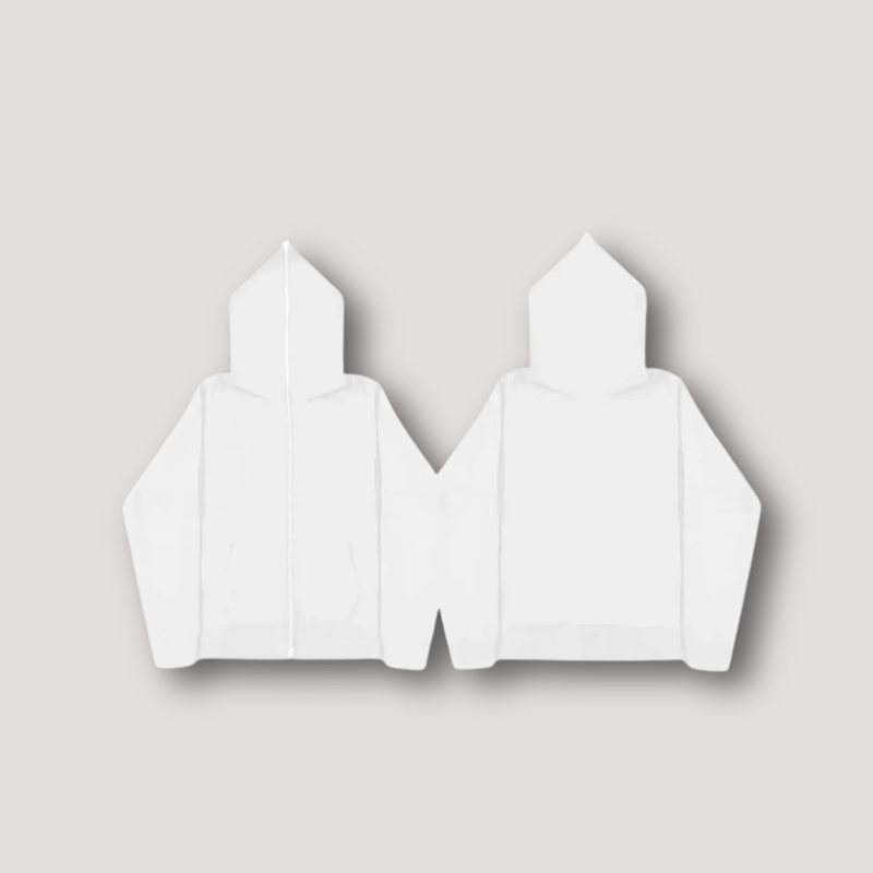 Vintage Plain Full Zip Hoodie
