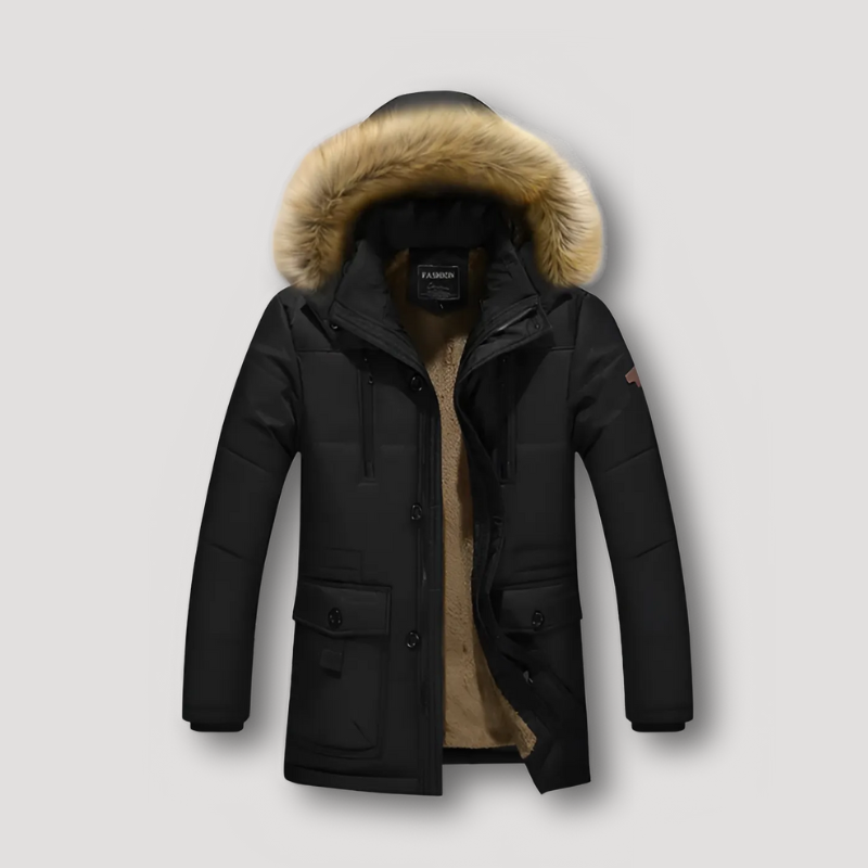 Fur-Lined Hood Waterproof Winter Parka Jacket