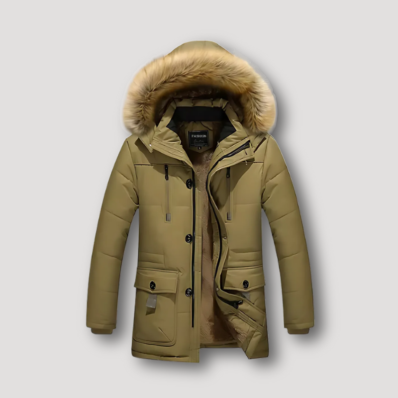 Fur-Lined Hood Waterproof Winter Parka Jacket