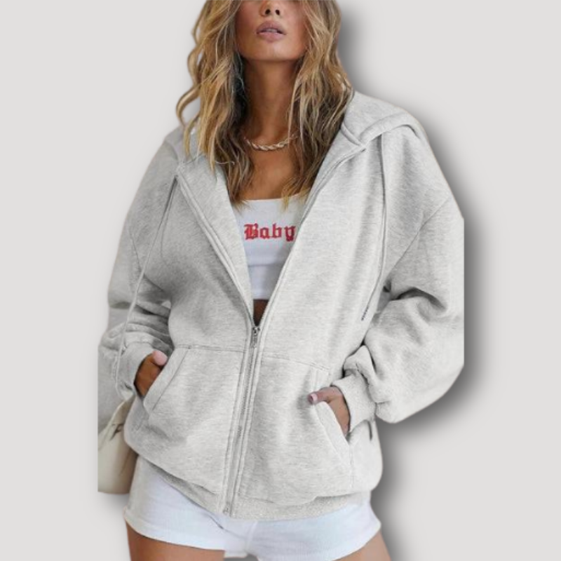 Sherpa-Lined Fleece Jacket With Hoodie for Women