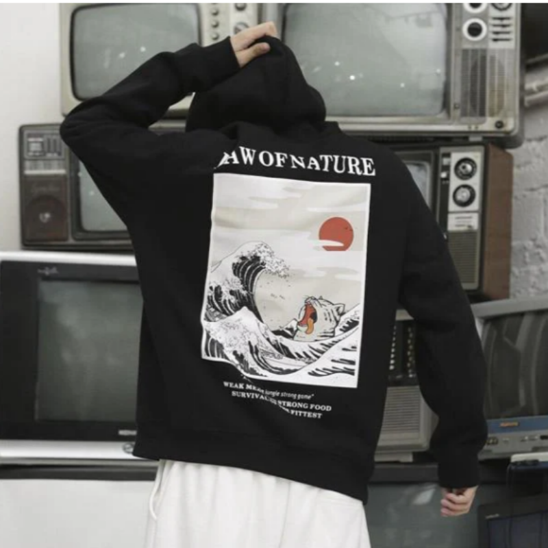 Japanese 'Law of Nature' Graphic Hoodie