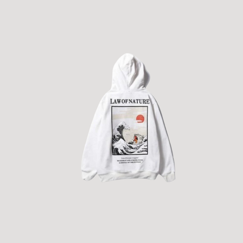 Japanese 'Law of Nature' Graphic Hoodie