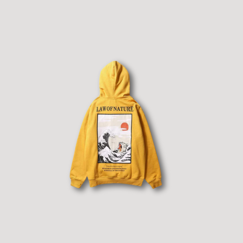 Japanese 'Law of Nature' Graphic Hoodie