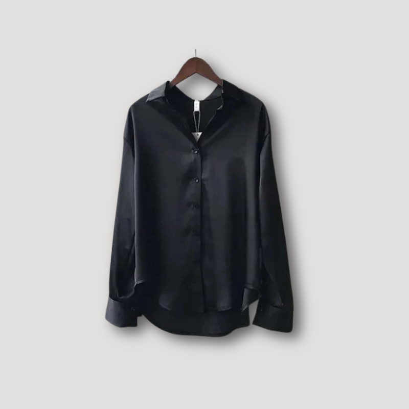 Casual Satin Long Sleeve Blouse for Women
