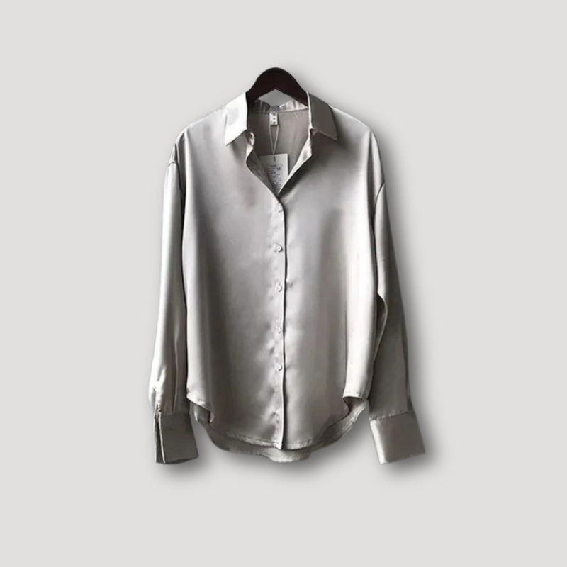 Casual Satin Long Sleeve Blouse for Women