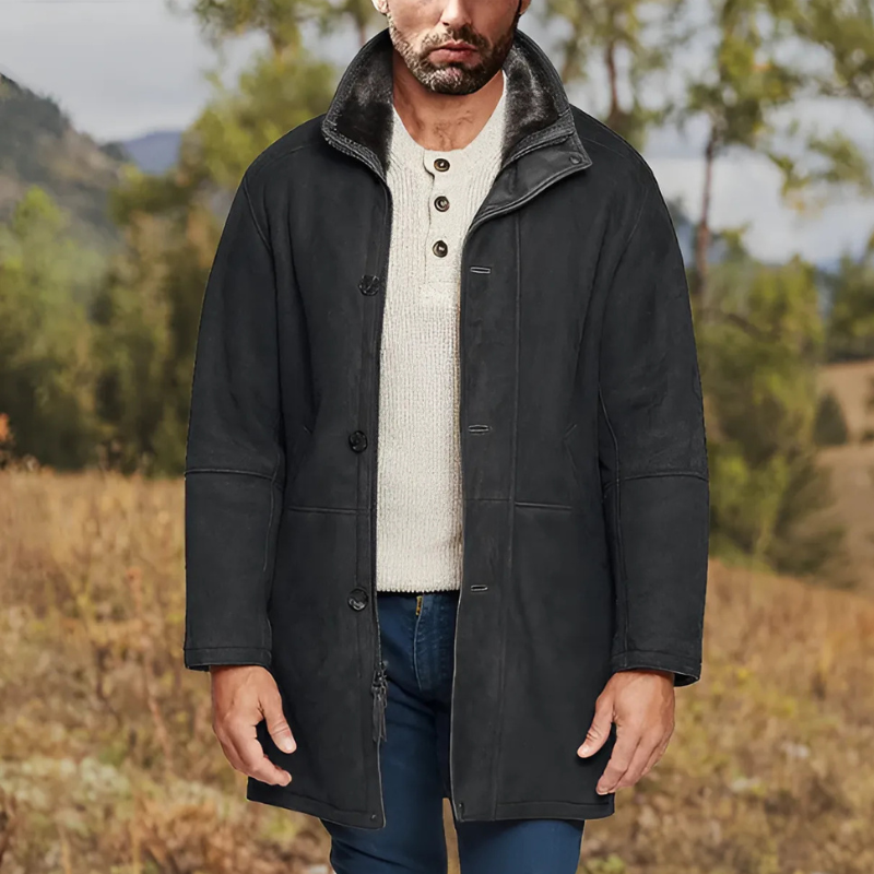 Vintage Winter Suede Jacket for Men