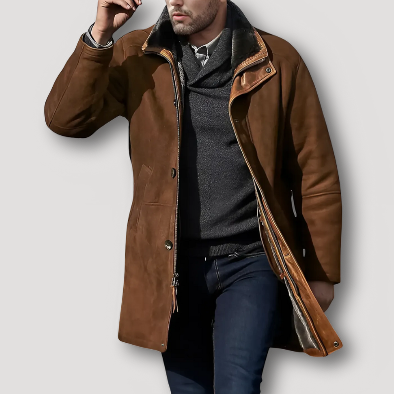 Vintage Winter Suede Jacket for Men