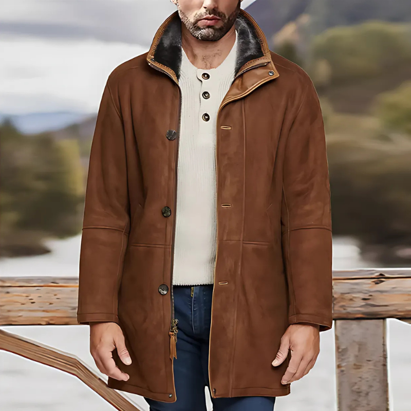 Vintage Winter Suede Jacket for Men