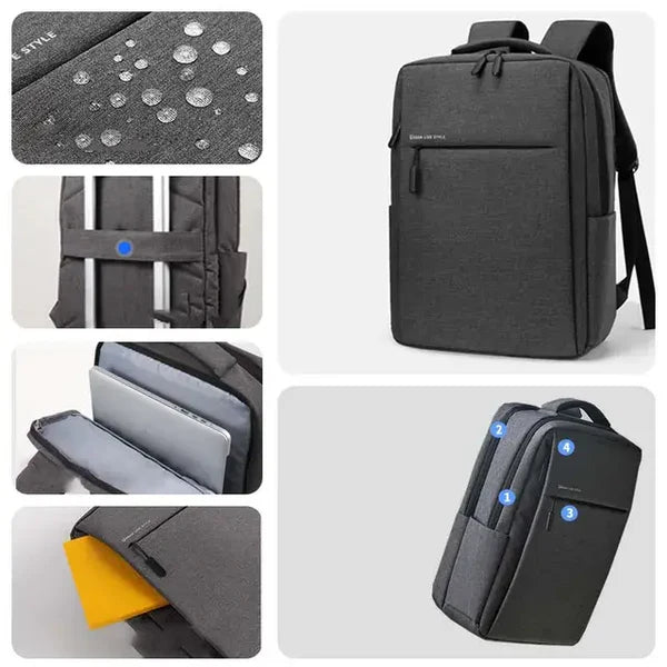 Minimalist Waterproof Laptop Backpack - Ergonomic Design