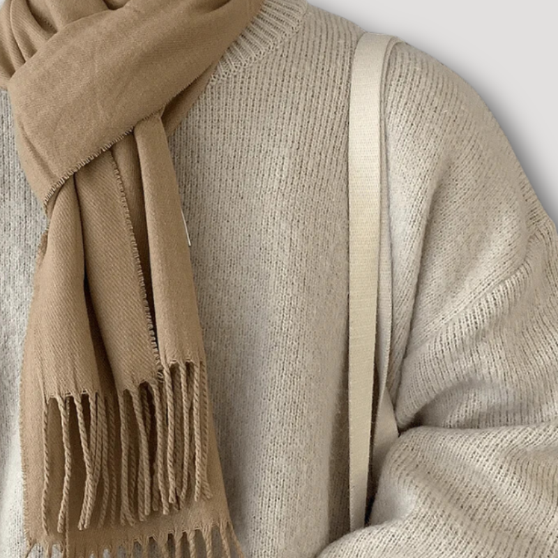 Knitted Crew Neck Solid Mohair Sweater