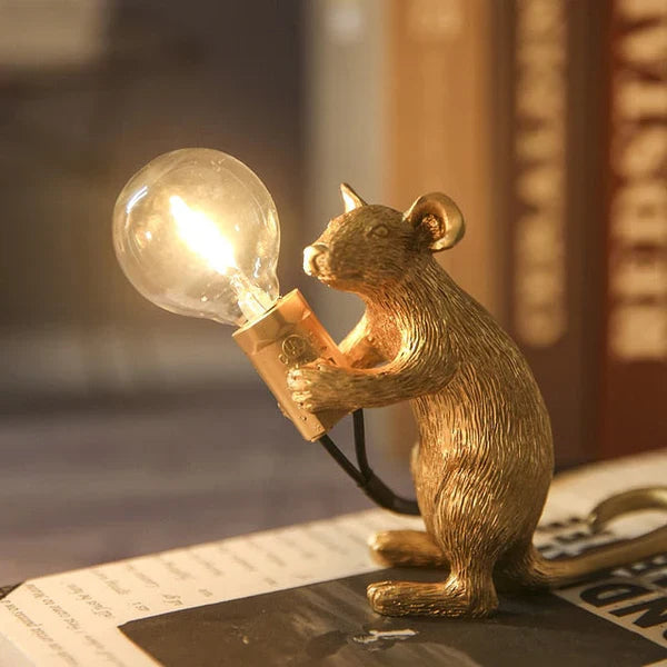 Mouse Art Shape Table Lamp - Resin Material - Unique Design