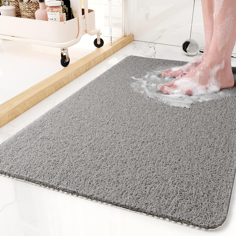 Non Slip Safe Shower Mat - Antibacterial - Waterproof - Quick Dry - Drain Holes Feature