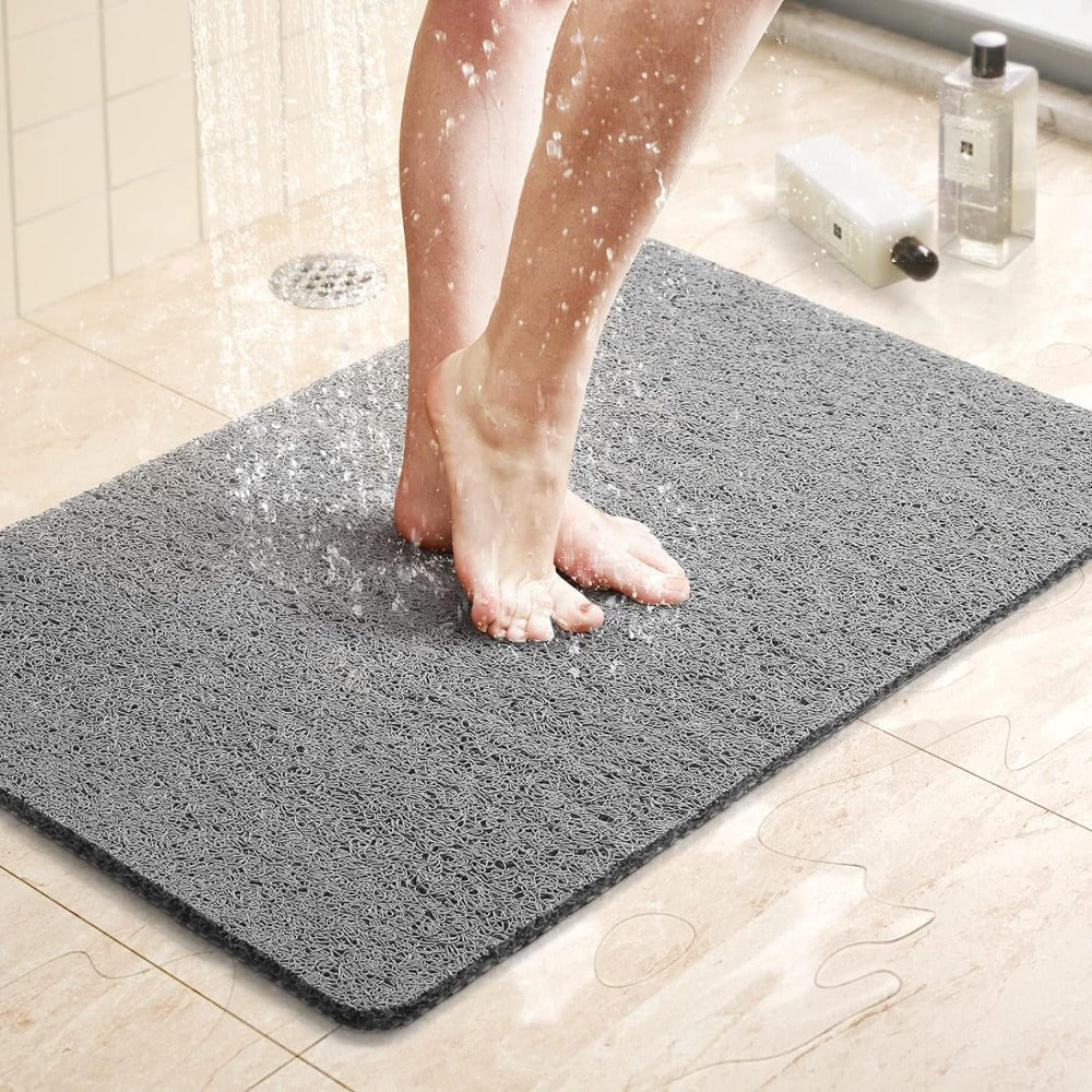 Non Slip Safe Shower Mat - Antibacterial - Waterproof - Quick Dry - Drain Holes Feature