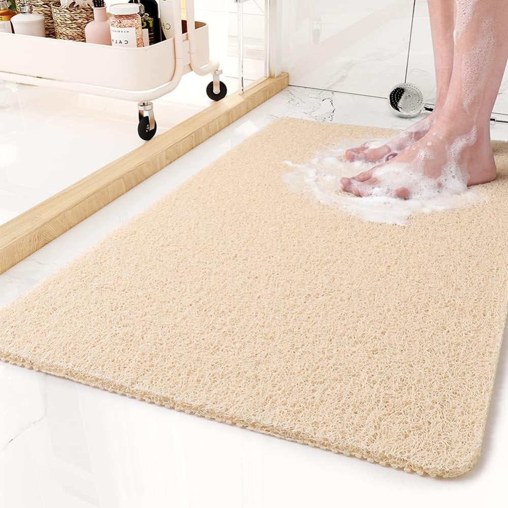 Non Slip Safe Shower Mat - Antibacterial - Waterproof - Quick Dry - Drain Holes Feature